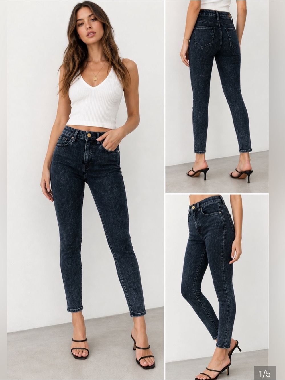 Frame Acid Wash Le High Skinny Stretch Jean